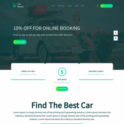 Free Car Rental WordPress Theme