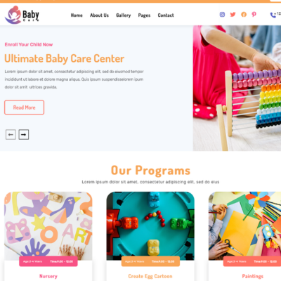 Free Babysitting WordPress Theme