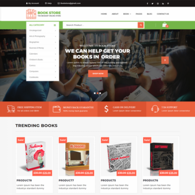 Free Book Store WordPress Theme