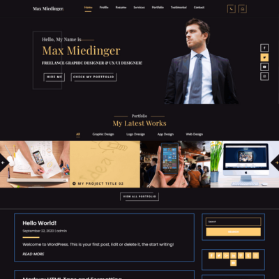 Free Resume WordPress Theme
