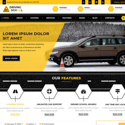 Free Driving School WordPress Theme