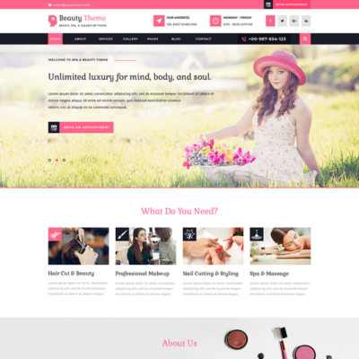 Free Hair Salon WordPress Theme