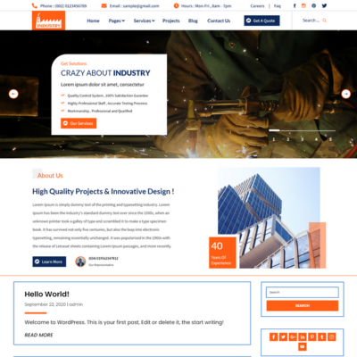 Free Industry WordPress Theme