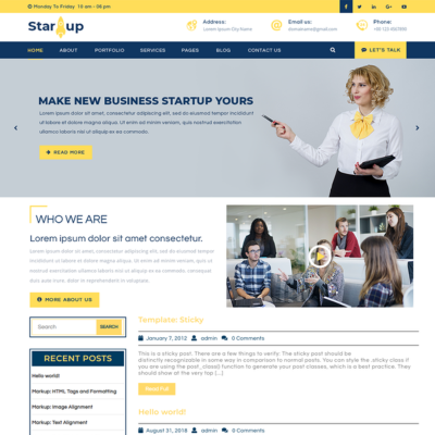 Free Startup WordPress Theme