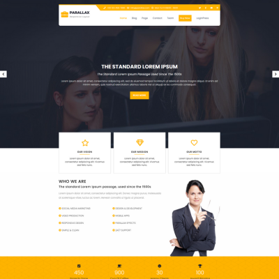 Free Parallax WordPress Theme