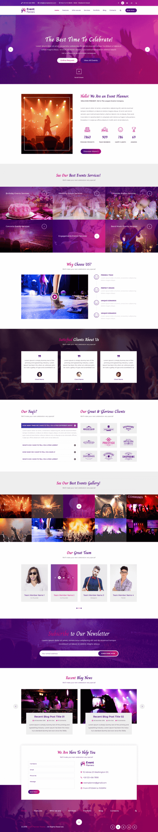 Event plannner wordpress theme
