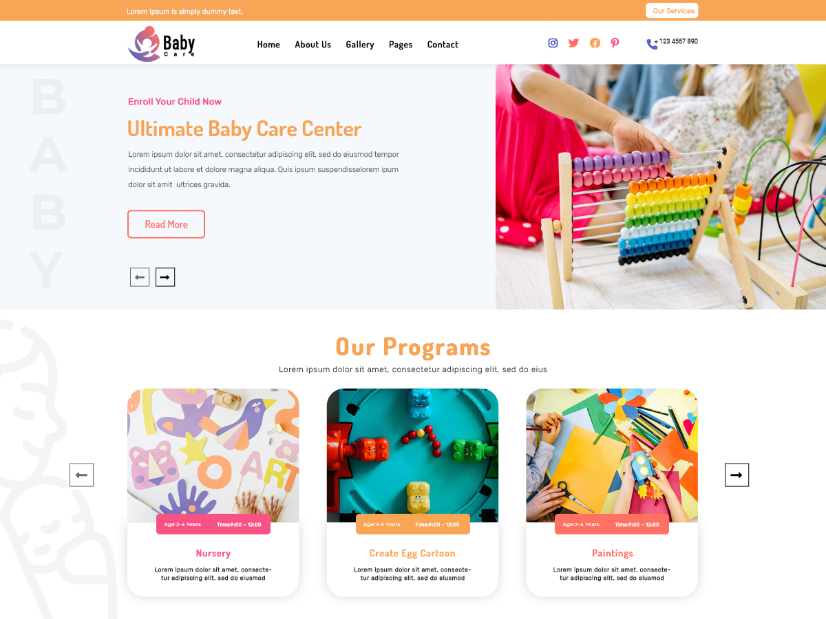 Free Babysitting WordPress Theme For Children Related Sites