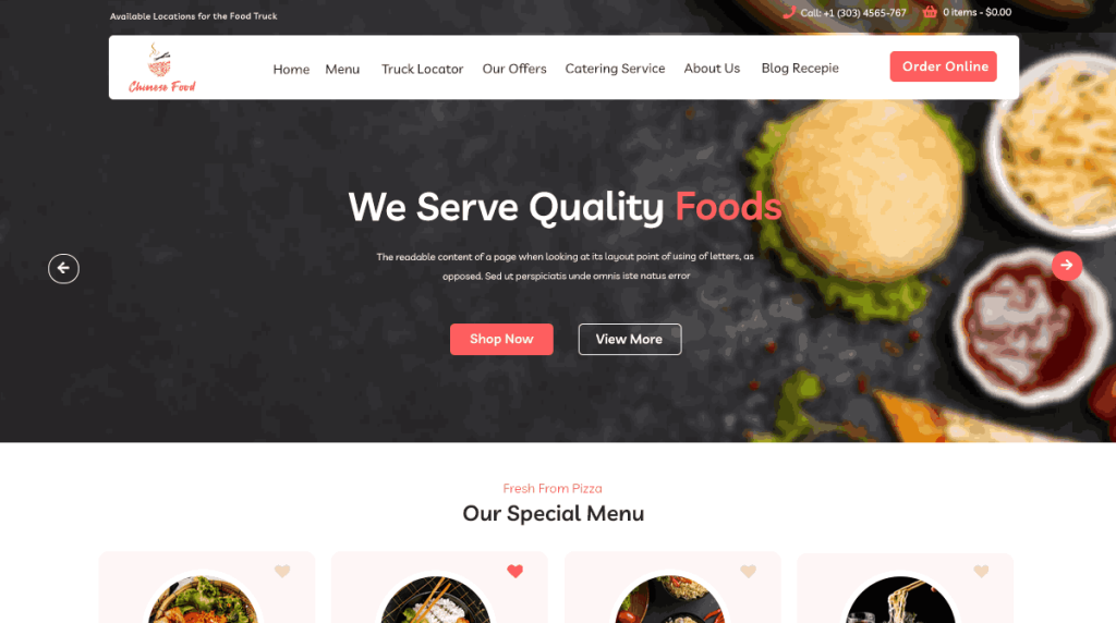 Food Truck Lite WordPress Theme