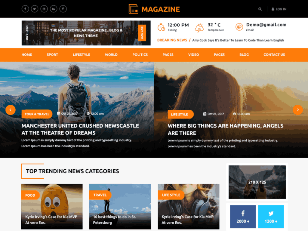 Multipurpose Magazine WordPress Theme