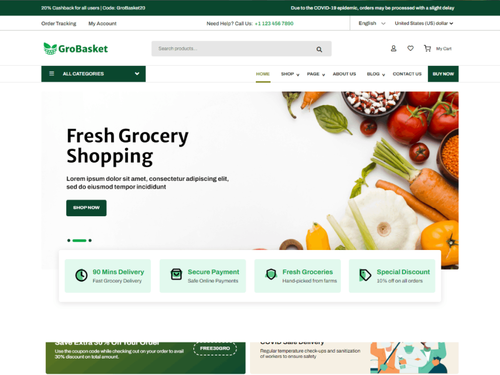 Free Grocery Ecommerce WordPress Theme